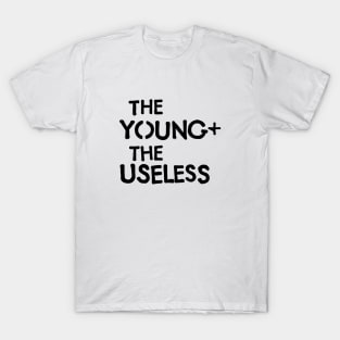 The Young and the Useless Grafitti Stencil Logo Black T-Shirt